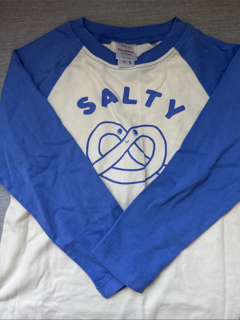 Hanna Andersson Blue & White 'Salty' Raglan Long Sleeve Shirt
